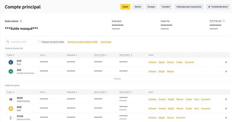 binance compte prinicipal