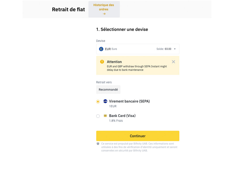 binance retrait