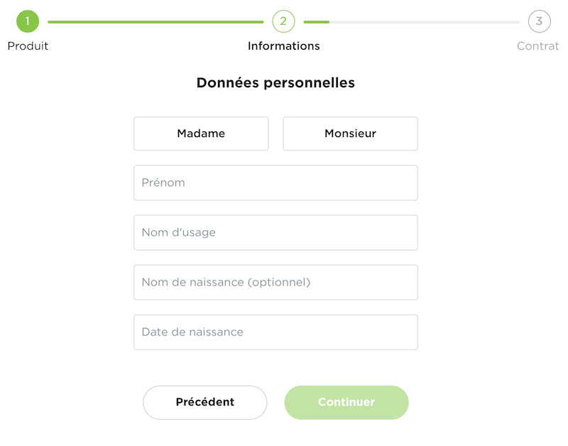 capture d’écran informations personnelles fortuneo