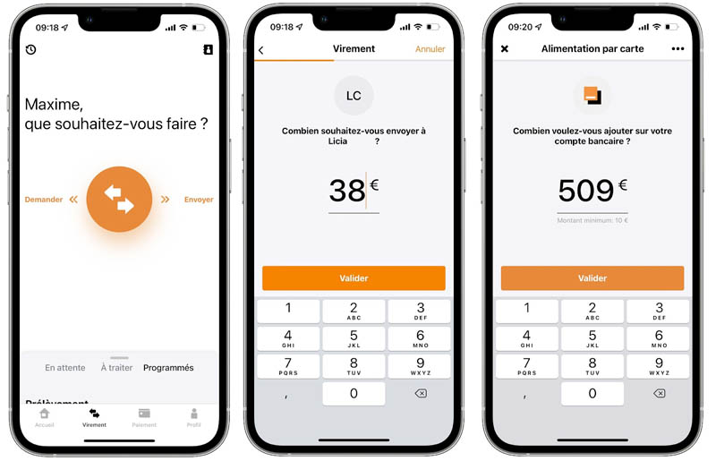 mobile application orange bank