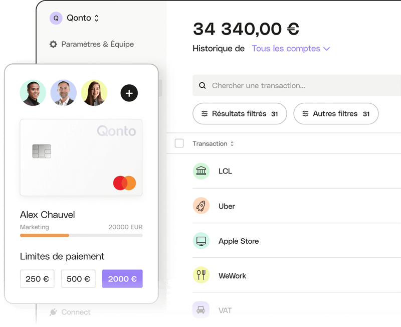 capture d’écran gestion des depenses qonto