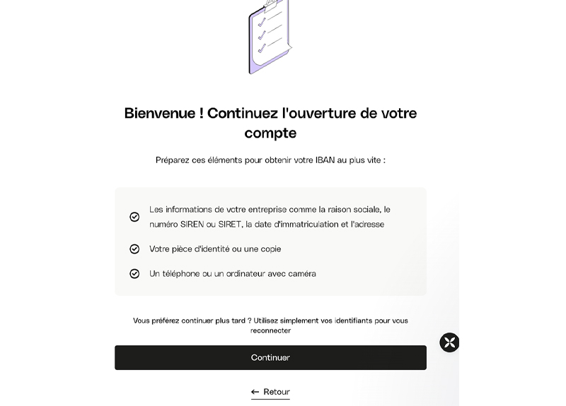 capture d’écran ouverture compte qonto