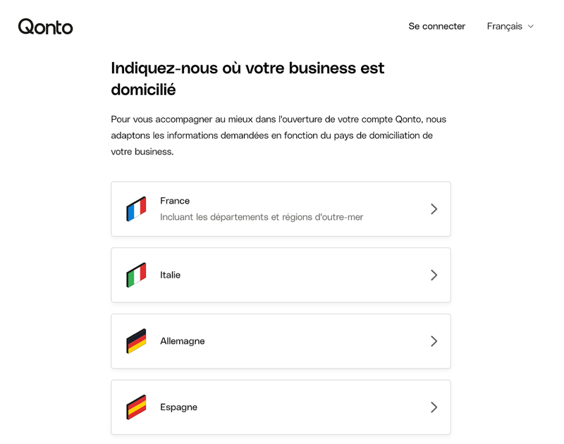 capture d’écran ouvrir compte qonto