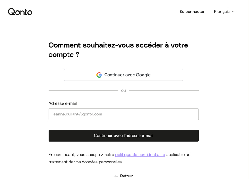 capture d’écran votre compte google qonto