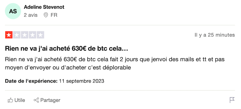capture d’écran avis negatif crypto com