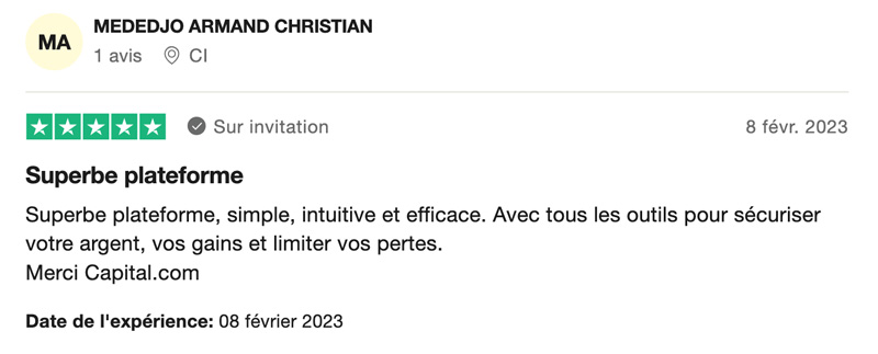 capture d’écran avis trustpilot capital com