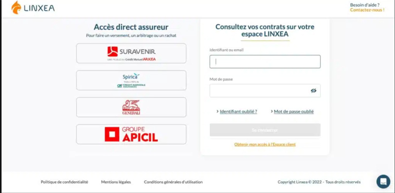 capture d’écran contrat linxea spirit 2