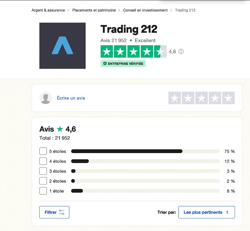 capture d’écran trustpilot trading212