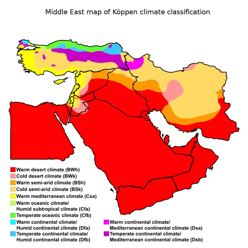 rechauffement climatique au moyen orient