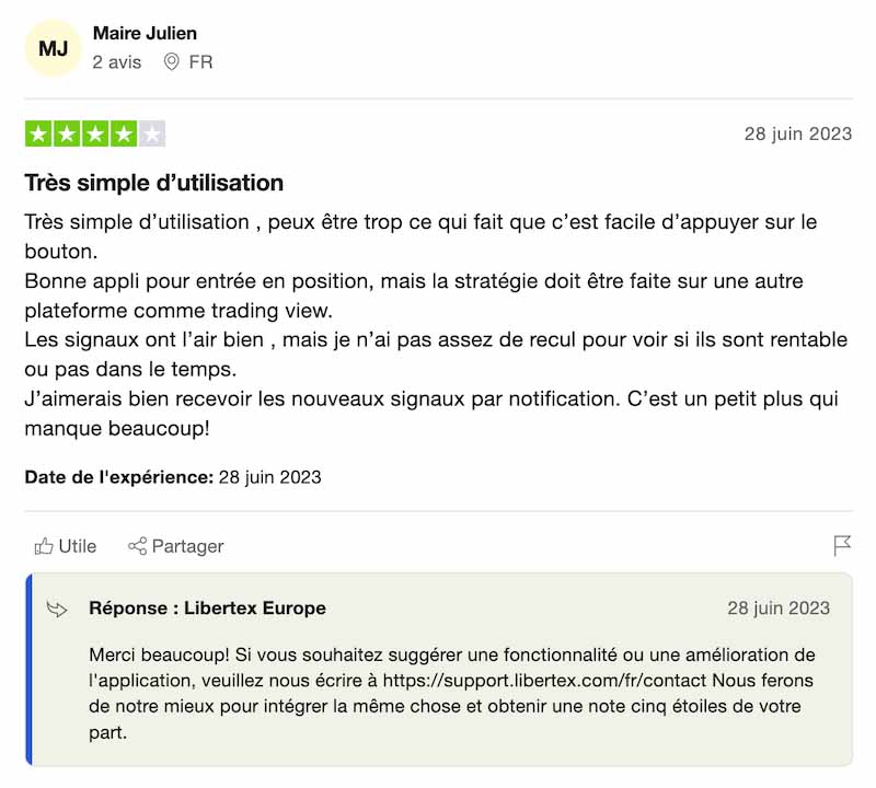capture d’écran avis libertex