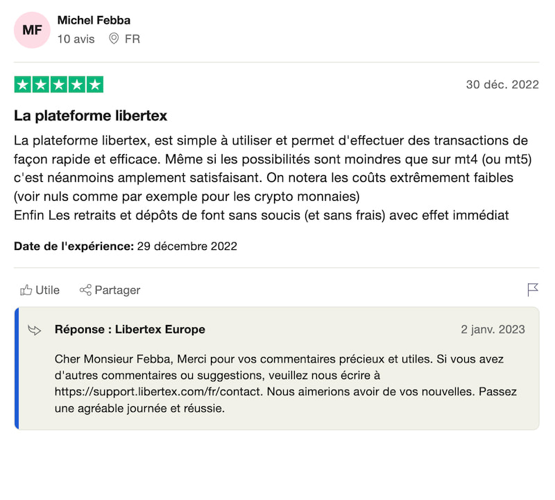 capture d’écran libertex avis
