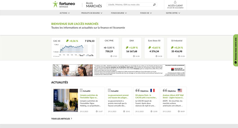 interface fortuneo bourse