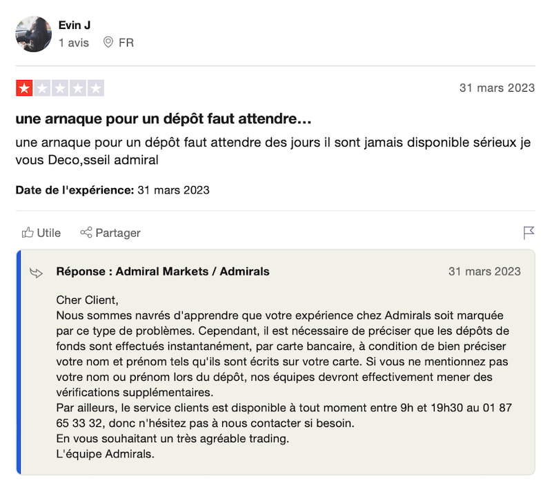 avis negatif Admiral Markets