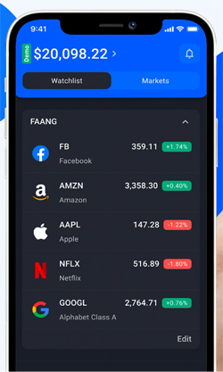 mobile app actions Admiral Markets