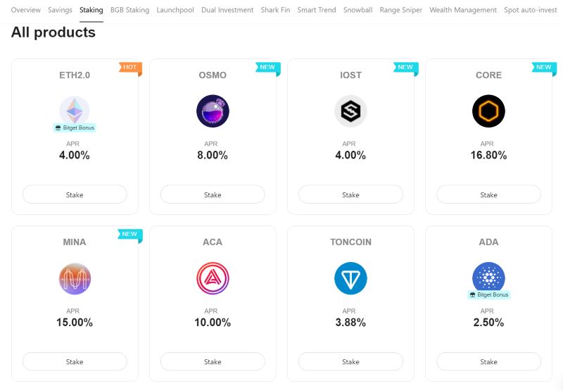 staking sur Bitget