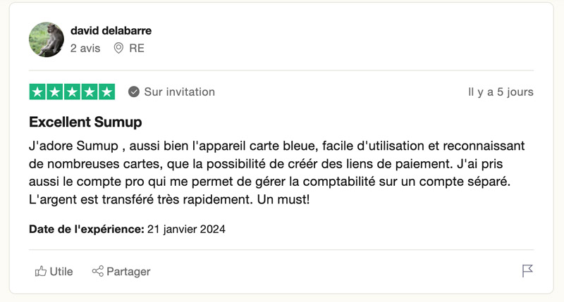 Les avis des clients sur SumpUp d'utilisation solutions fournies