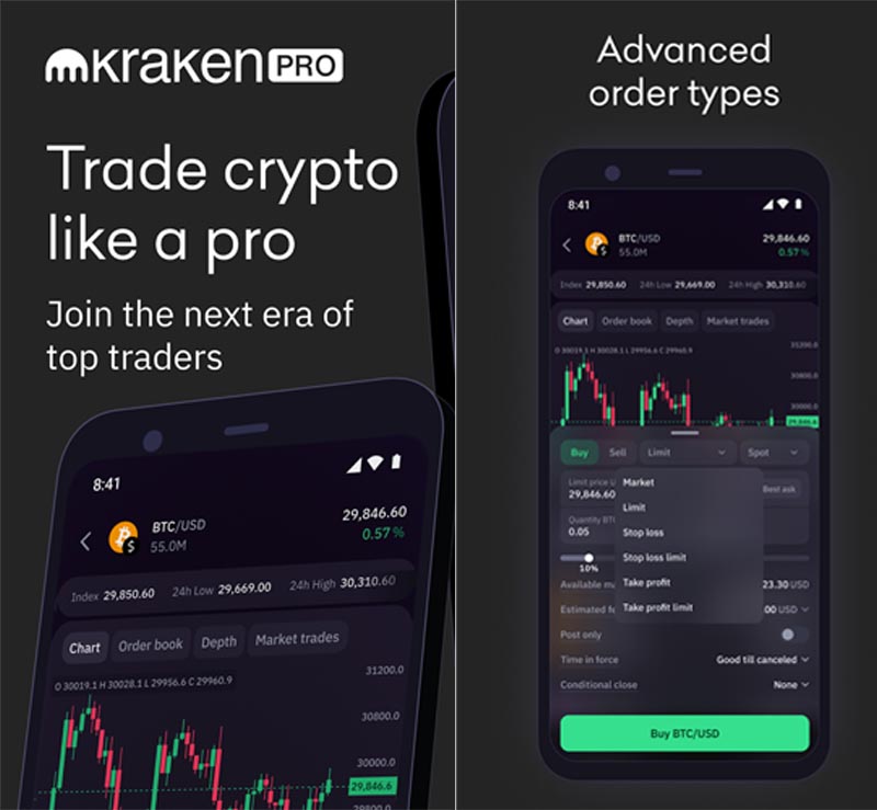 l'application mobile Kraken
