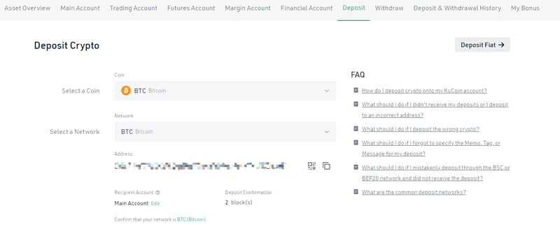 Comment effectuer un dépôt sur Kucoin