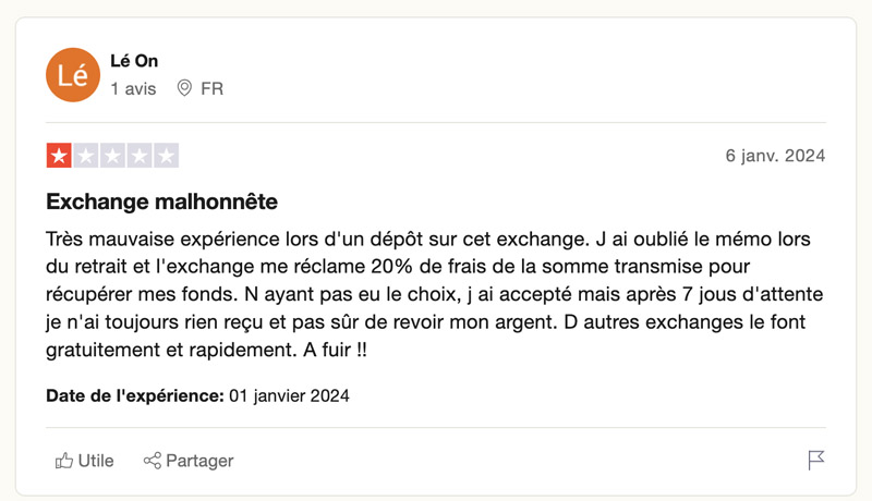 avis Kucoin négatifs commentaires