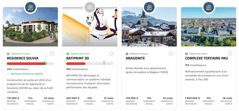 Exemples de projets en crowdfunding WiSeed