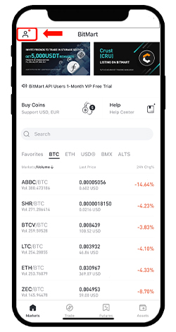 ouvrir un compte bitmart
