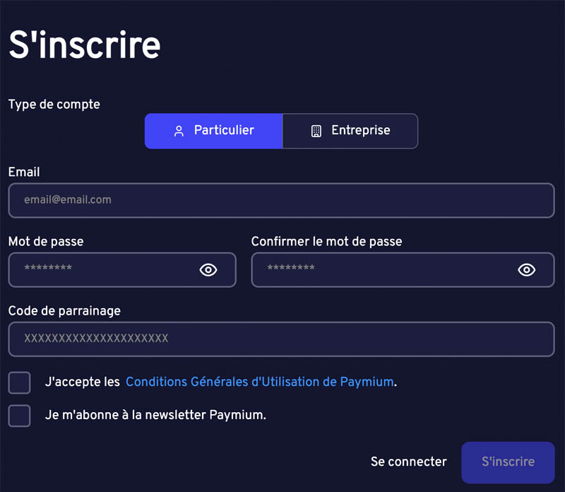 Comment ouvrir un compte chez Paymium
