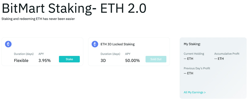 staking ETH 2.0 bitmart