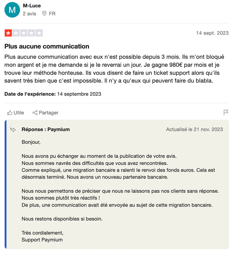 commentaires les plus négatifs avis paymium