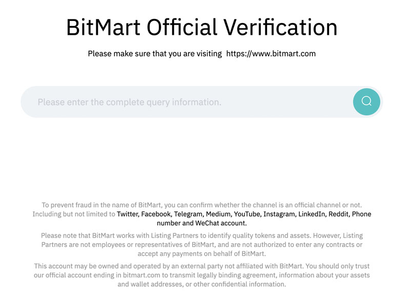 BitMart official verification