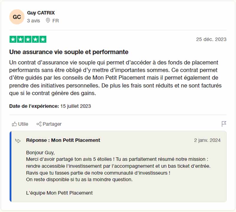 avis trustpilot mon petit placement