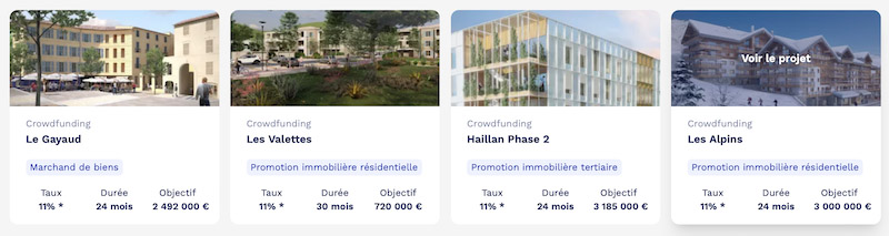 Exemples de projets en crowdfunding immobilier chez Homunity