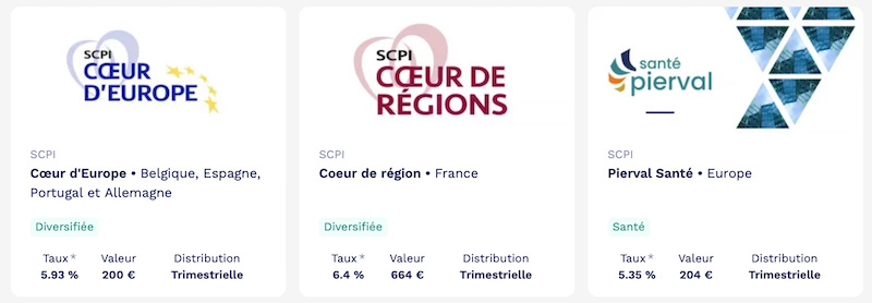 SCPI disponibles chez Homunity