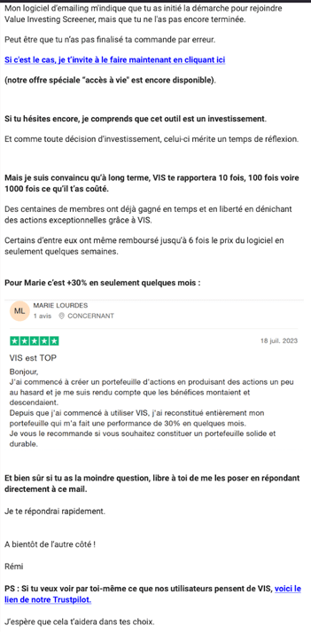 Le service client comment contacter Value Investing Screener