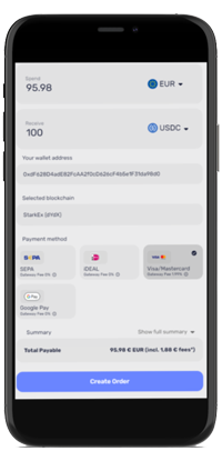 Acheter d’abord du Stablecoin par carte bancaire DYDX