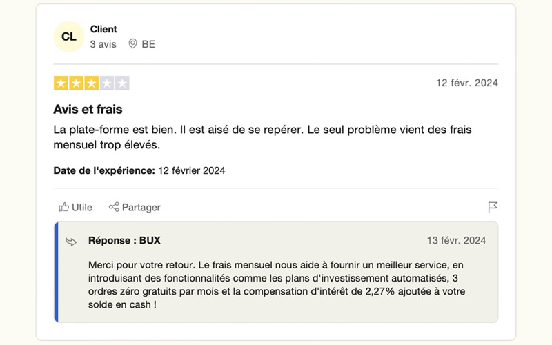 utilisateurs de Bux