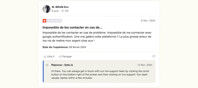 avis négatif gate io