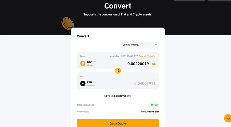 possible d’échanger différentes crypto-monnaies ByBit