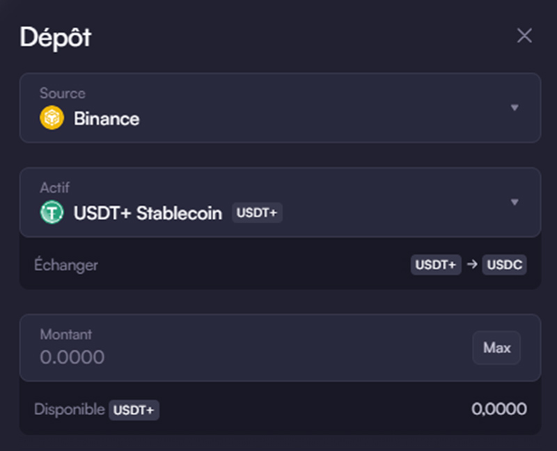 effectuer un dépôt sur DYDX