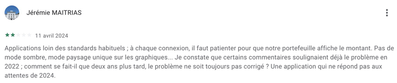 notation sur l'application EasyBourse