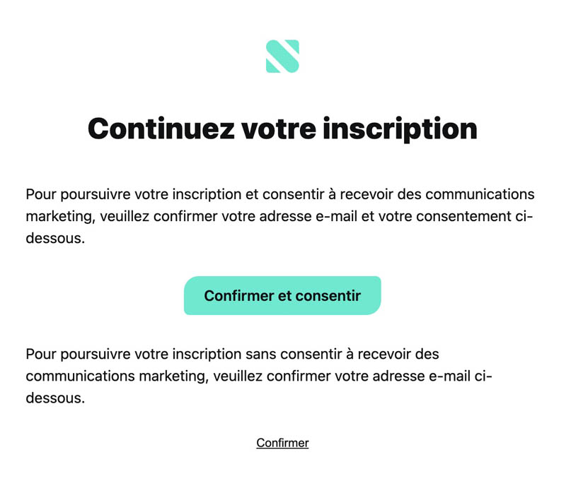 confirmer votre inscription Scalable Capital