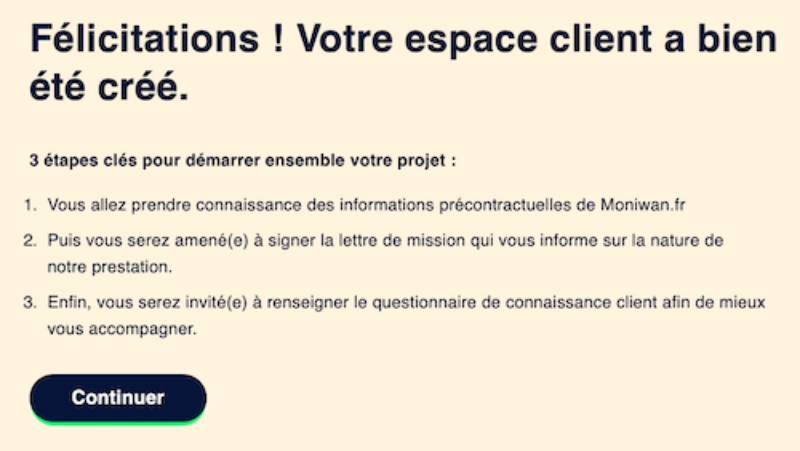 Création espace client