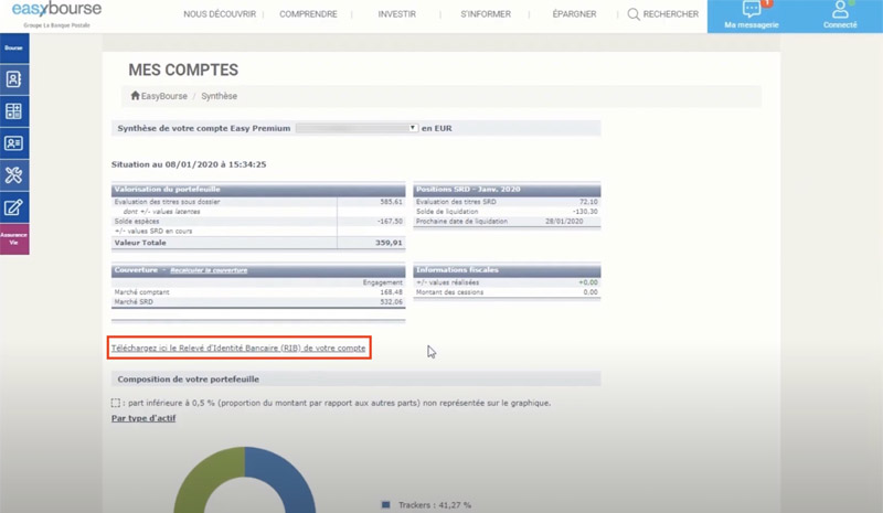mes comptes EasyBourse