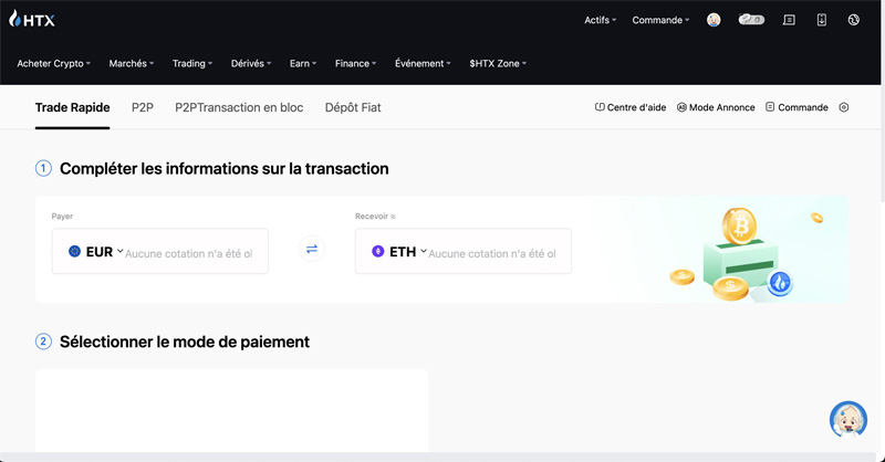 cryptomonnaies concrètement sur HTX