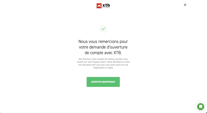 création de votre compte XTB