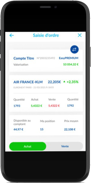 application mobile EasyBourse