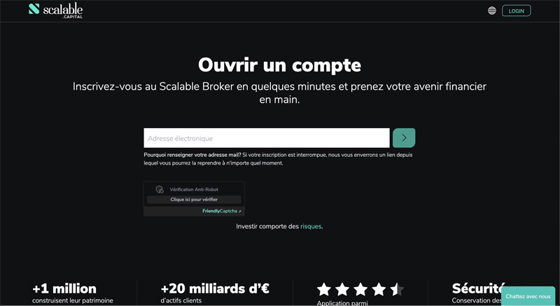 Cliquez sur "Ouvrir un compte" Scalable Capital
