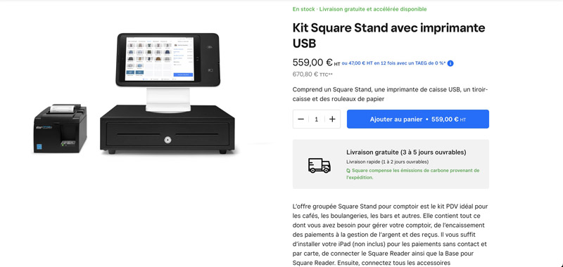 Acheter un kit de point de vente complet Square avis