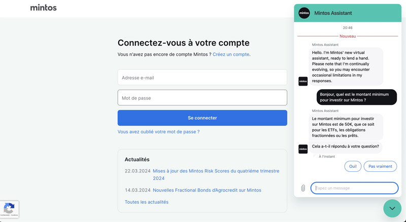 Le service client Mintos