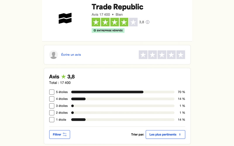 Notation Banque Trade Republic
