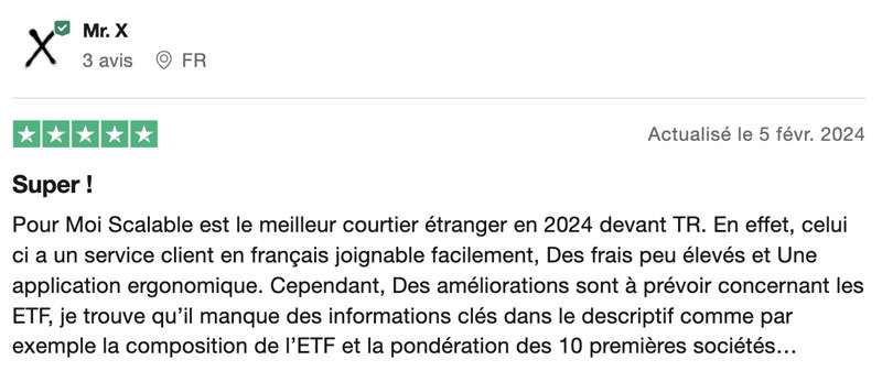 l’avis des utilisateurs de Scalable Capital